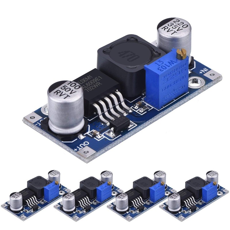 DollaTek 5pcs Boost Converter Module XL6009 DC-DC-3.0-30V to 5-35V Output