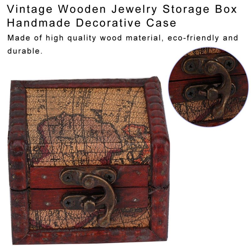 Portable Wooden Box Vintage, Firm Eco-Friendly Wooden Tool Box Vintage,