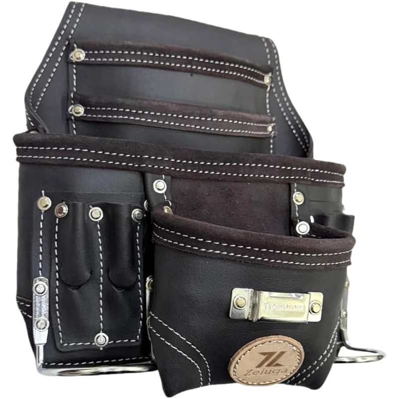 Zeluga 20-111 10 Pocket Rigger Heavy Duty Leather Tool Bag,