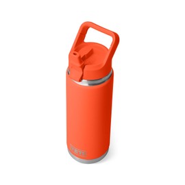 YETI Rambler 26 oz Bottle, Vacuum Insulated, Stainless Steel with Color Matching Straw Cap, Papaya