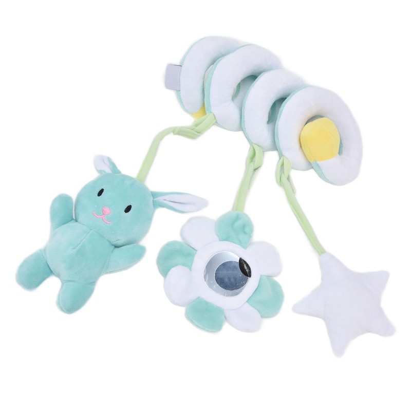 Baby Plush Animal Stroller Toys Spiral Activity Hanging Toys Ringing