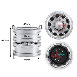 AXspeed 4pcs Metal Rear Wheel Rims Wheel Hubs for 1:14 Tamiya Trailer Tractor Truck RC Car