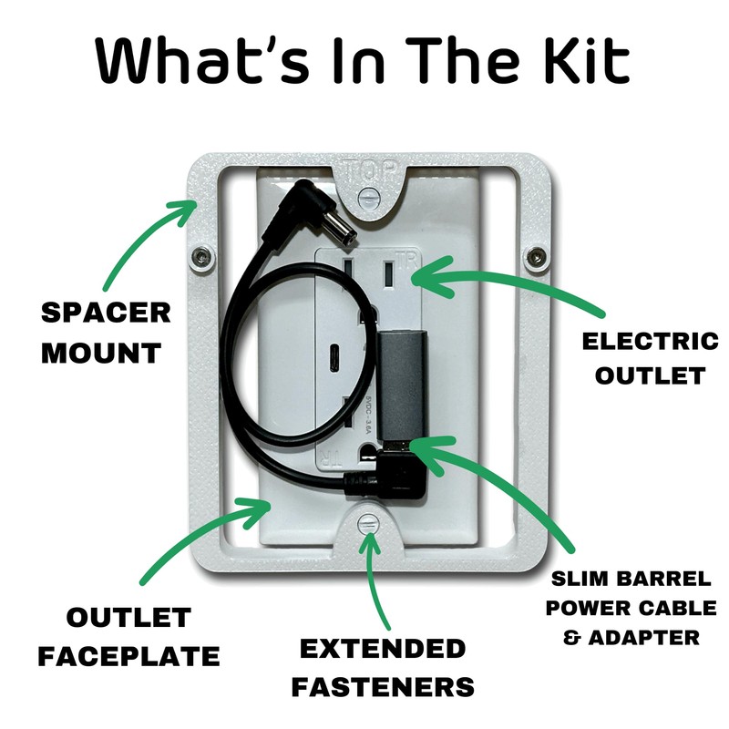 TwoUP Tech Wall Outlet Mount Kit (Outlet Replacement) for Ring