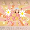 LOONELO Two Groovy Backdrops Banner with 70.8x43.3 inch, Retro Hippie