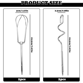 4Pcs Hand Mixer Attachments for Cuisinart, Stainless Steel Hand Mixer Beaters Mixer Attachments, Hand Mixer Beaters for Cuisinart Stand Mixer Attachments for Home Kitchen Restaurant Accessories