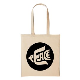 huuraa Hellweg Druckerei Jute Bag Peace Dove Bird Gift Idea for Men and Women Cotton for Friends and Family, beige