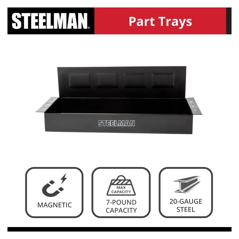 Steelman Non-Marring Magnetic Parts Tray with 7-Pound Hold Capacity, 6