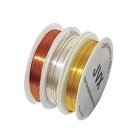 JVX 3 Spool 20 Gauge Non Tarnish Resistant Copper Wire for Jewelry Beading and Craft Wire Silver Gold Copper Color