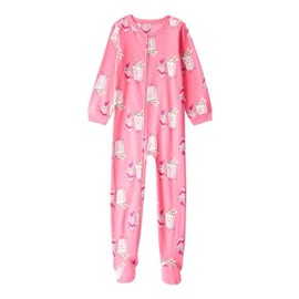 Carter's Big Girls Footed Microfleece PJ's Sleeper Pajamas (Pink Movie, 7 Years)
