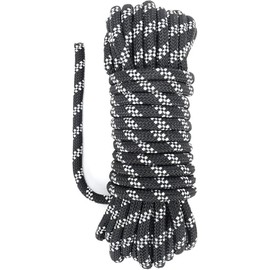 ナイロン ロープ 8mm 6芯 10m 反射材入り ナイロンコード キャンプ アウトドア用 登山用 荷物固定 耐荷重340KG(ブラック)