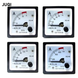 SQ 호환 SQ-48 AC 전류계 2 배 과부하 유형 1A 5A 범위 아날로그 게이지 패널 48x48mm [05 10A] Compatible SQ-48 AC ammeter 2 times overload type 1A 5A range analog gauge panel 48x48mm [05 10A]