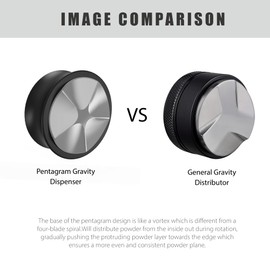 KYONANO 51mm Coffee Gravity Distribution Tool, Espresso Adaptive Distributor and Leveler Tool for 51mm Bottomless Portafilter, 304 Stainless Steel 5 Blade Base