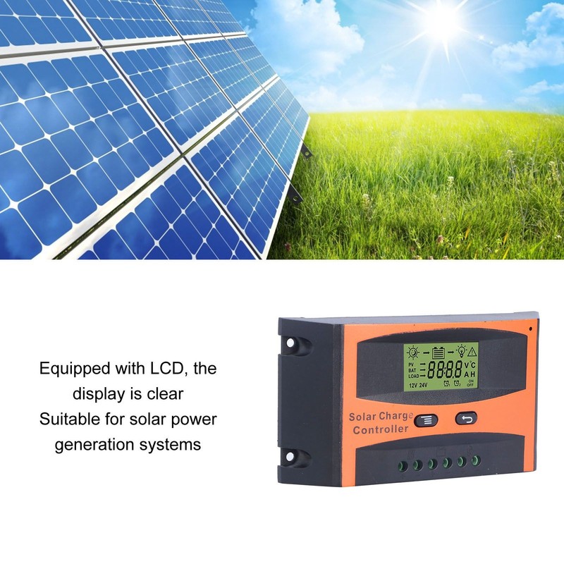 Solar Charge Controller LCD Circuit Protection Anti Backfill PWM Charge