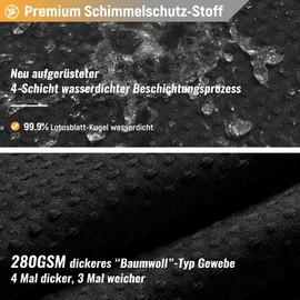 BTTN Waffle Shower Curtain, 180 x 200 cm, Anti-Mould, Heavy Waterproof Fabric, Textile Shower Curtain with 12 Hooks, Modern, Washable, Weighted, Decorative Polyester Shower Curtain for Bathtub, Black