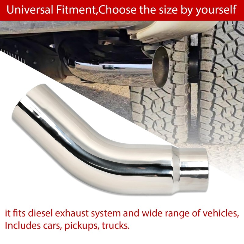 FGJQEFG 5 Inch Stainless Steel Polished Diesel Exhaust Elbow Tip,5''