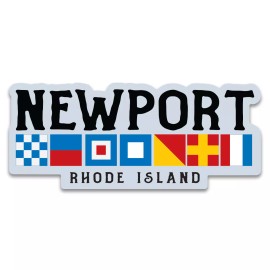 RetroPlanet Bumper Sticker; Newport RI Nautical Flag Large Bumper Sticker, Vinyl Decal