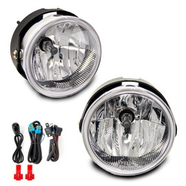 WEZEMLIGHT Fog Light Assembly Replacemen For 2007-2013 Ford Expedition / 2008-2011 Ford Ranger with H10 12V 42W Halogen Bulbs Include Wiring Harness Kit (Clear Lens)