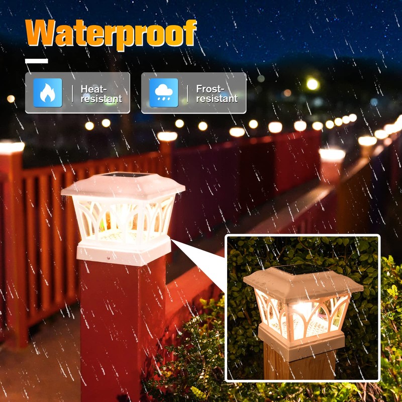 VOLISUN Solar Post Cap Lights Outdoor 8Pack, with Edison LED