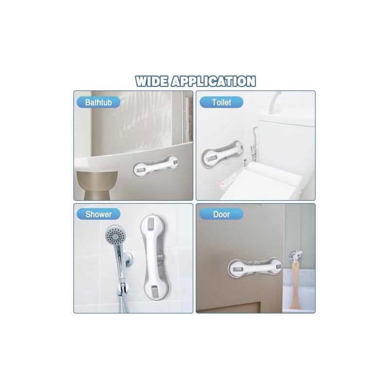 2 Pack Grab Bars for Bathtubs and Showers with 3