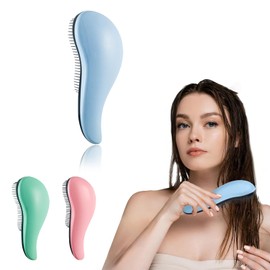 Peine Desecante, Adecuado para Cabello Rizado, Liso, Seco O Mojado, Accesorio para El Cabello de Mujer.(Azul)