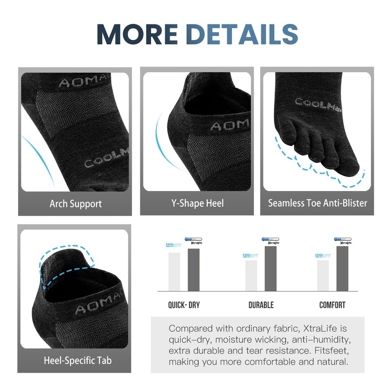 aomagic - Calcetines deportivos para hombres y mujeres, para correr