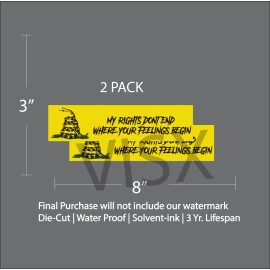 VISX Don't Tread on Me 2pk Bumper Sticker Vinyl NRA Guns Gadsen Amendment Snake