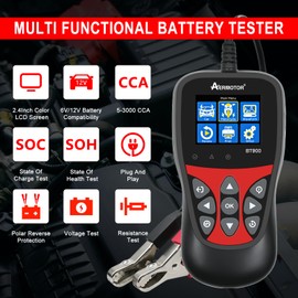 BT900 Car Battery Tester 6V 12V Battery Load Tester, 5-3000CCA Automotive Alternator Analyzer and Charging System Test Tool for Cars Motorcycles Light Trucks Boat & More