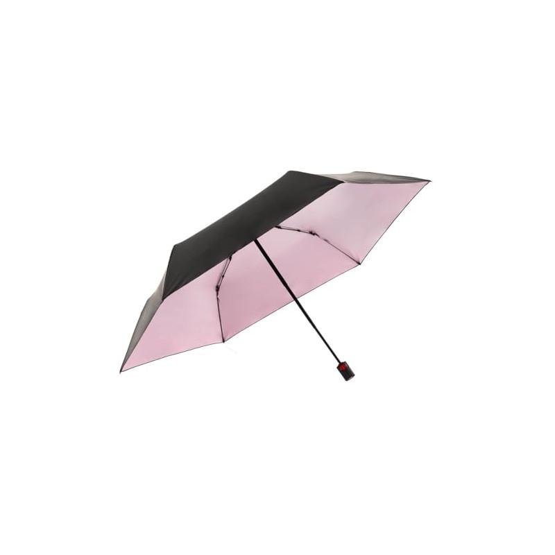 Knirps U.200 Ultra Light Duomatic Pocket Umbrella Black with Rose