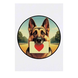 'German Shepherd Love Note' Temporary Tattoo - Water Resistant, Skin-Safe, Non-Toxic Transfer (TO00083951)