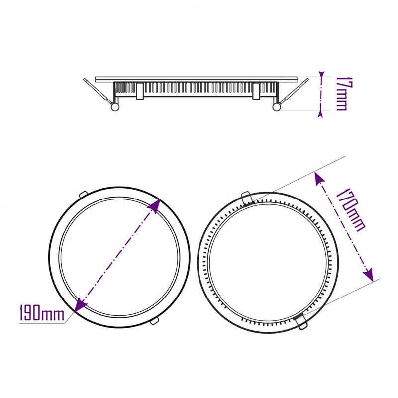 JANDEI - Round Extra Flat LED Downlight Lighting 15W 4200K