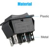 EEEkit Momentary Rocker Switch, DC12V 20A 6Pin DPDT (ON)/Off/(ON) Reverse