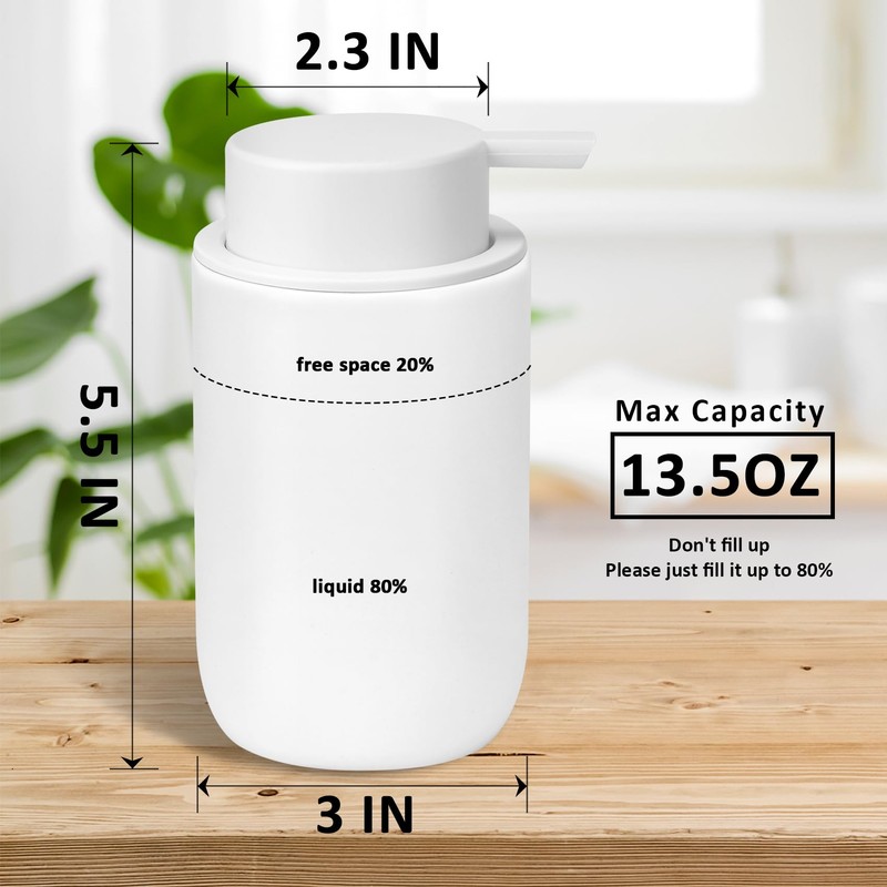 TOOZFO Soap Liquid Dispenser Ceramic with Easy-to-Press Pump Hand Liquid
