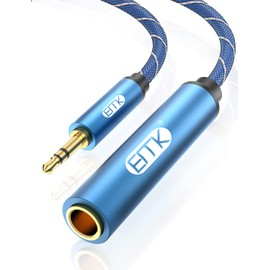3.5mm to 6.35mm Conversion Cable EMK Headphone Converter Adapter TRS 1/4 inch (female) to 1/8 inch (Male) Stereo Converter Cable Suitable for Speakers, Amplifiers, Guitars, Home Cinema Devices,