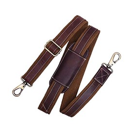 Leather Bag Strap Replacement Adjustable Shoulder Strap Brown Black for Messenger, Laptop, Camera, Travel Bags Fit for All with Metal Swivel Hooks (Brown 4, Canvas Leather)