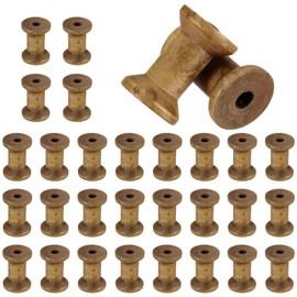 uxcell 30 Pcs Wooden Spool for Craft, 1.2"/30 mm Wooden Empty Spools Unfinished Wooden Ribbon Spools for Art, Thread Twine Ribbon, DIY Crafts Home Decor (Brown)
