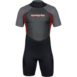 HYPERFLEX Men's and Women's 2.5mm Shorty Springsuit Wetsuit – SURFING, Water Sports, Scuba Diving, Snorkeling - Comfort, Flexible, Anatomical Fit, Adjustable Collar, Back-Zip