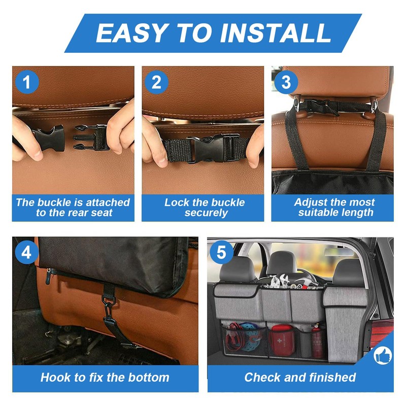 Large Capacity Car Trunk Suspension Organization Storage Bag - Waterproof,