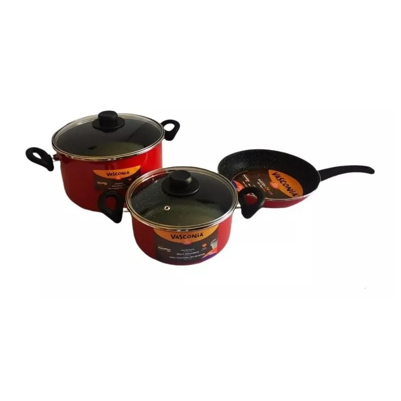 Vasconia Batería Vasconia Vivacolor 6pzas Vitroacero® Roja Inducción