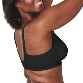 Playtex Women's Bounce Control, Coverage Convertible Wireless T-Shirt, Full-Support Wirefree Bra, Black, 36DDD