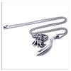 Xusamss Punk Titanium Steel Wing Dragon Pendant Necklace with 24inches