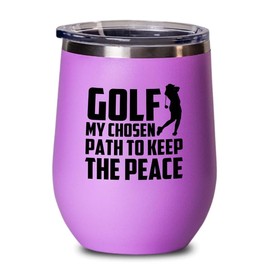 Golfer Pink Edition Wine Tumbler 12oz - Golf my chosen - Birdie Balls Practice Golf Balls Golfing Net Golfer Gifts for Men Backyard Game