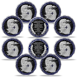 10Pcs Saint Michael Police Officer Challenge Coin God Bless The Law Men Prayer Bulk Gift