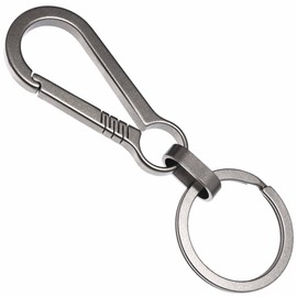 【BEATONJAPAN】 Titanium Alloy Carabiner Compact Keychain Keyring Rust-proof Hook Lightweight Key Chain Outdoor Men's (Simple Type)