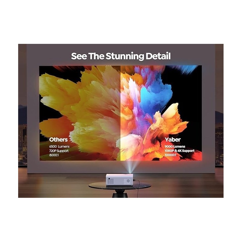 YABER U5 Mini Projector with 5G WiFi Mini Portable Outdoor