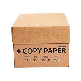 Staples 8.5 x 11 Copy Paper, 20 lb, 92 Brightness, 5000/Carton (324791)