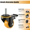 JULANG 3/8 Caster Wheels Threaded Stem 2 inch, Stem Mount