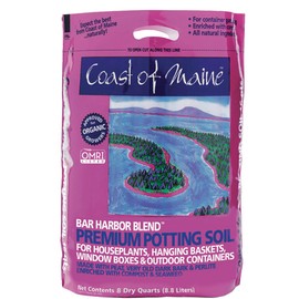 Coast of Maine Bar Harbor Blend Organic Potting Soil for Container Gardens and Flower Pots, 8qt