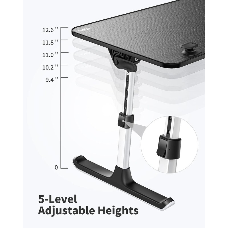 SAIJI Height & Angle Adjustable Laptop Stand for Bed, Lap