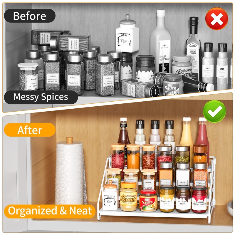 RCHYFEED Spice Rack Organizer for Cabinet, 4 Tier Spice Organization