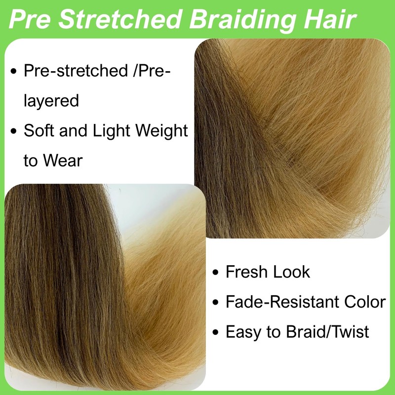 Marrone Bionda Treccia Capelli Pre Stretched Knotless Boho Treccia Capelli